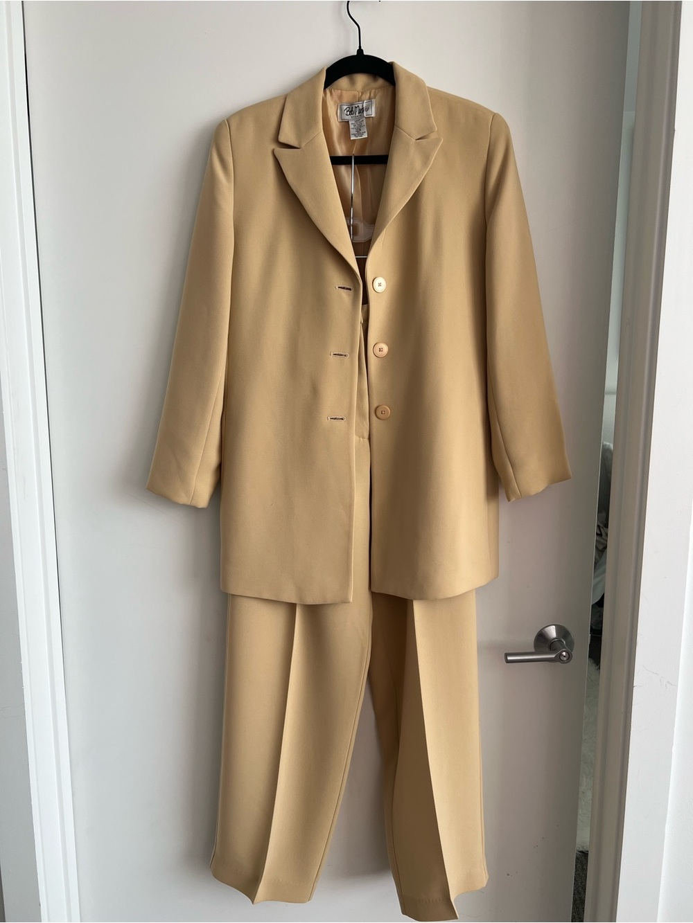 Vintage Bob Mackie Studio Camel Two-Piece Blazer and Trouser Set